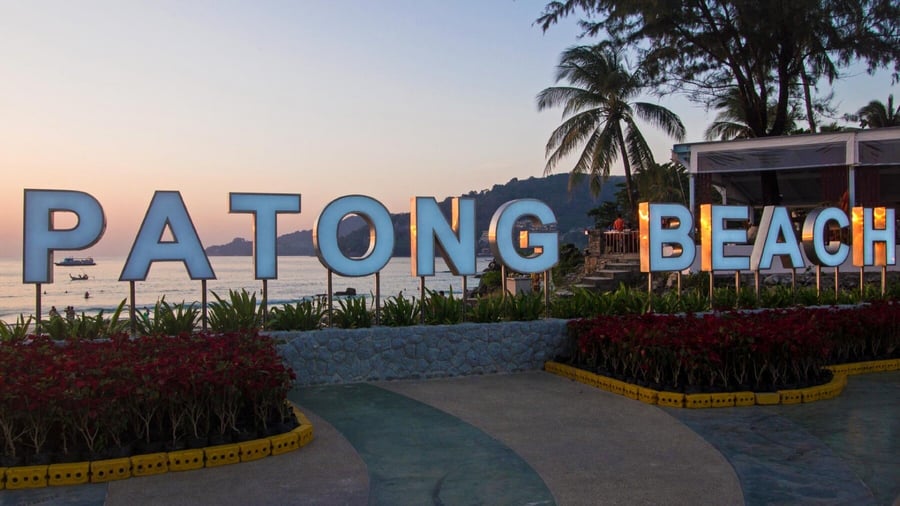 patong beach sign